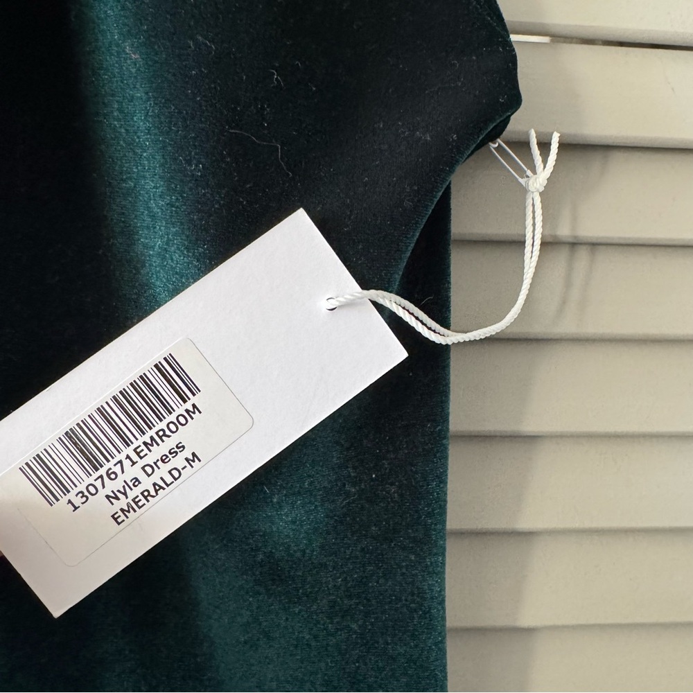 Reformation | Nyla Emerald Green Split Front Velvet Dress New w/ Tags ~ M - Picture 7 of 10